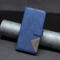 For OPPO A59 5G Magnetic Buckle Rhombus Texture Leather Phone Case(Blue)