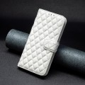 For OPPO A59 5G Diamond Lattice Wallet Leather Flip Phone Case(White)