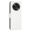 For OPPO A3 Pro 5G/A2 Pro 5G Diamond Lattice Wallet Leather Flip Phone Case(White)