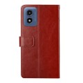 For Motorola Moto G Play 4G 2024 HT01 Y-shaped Pattern Flip Leather Phone Case(Brown)