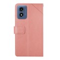 For Motorola Moto G Play 5G 2024 HT01 Y-shaped Pattern Flip Leather Phone Case(Pink)