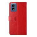 For Motorola Moto G Play 5G 2024 HT01 Y-shaped Pattern Flip Leather Phone Case(Red)