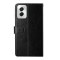 For Motorola Moto G Power 5G 2024 HT01 Y-shaped Pattern Flip Leather Phone Case(Black)