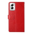 For Motorola Moto G Power 5G 2024 HT01 Y-shaped Pattern Flip Leather Phone Case(Red)