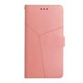For Motorola Moto G04 / G24 HT01 Y-shaped Pattern Flip Leather Phone Case(Pink)