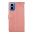 For Motorola Moto G04 / G24 HT01 Y-shaped Pattern Flip Leather Phone Case(Pink)