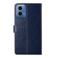 For Motorola Moto G04 / G24 HT01 Y-shaped Pattern Flip Leather Phone Case(Blue)