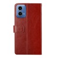 For Motorola Moto G04 / G24 HT01 Y-shaped Pattern Flip Leather Phone Case(Brown)