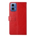 For Motorola Moto G04 / G24 HT01 Y-shaped Pattern Flip Leather Phone Case(Red)