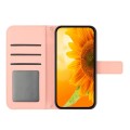 For Motorola Moto G34 5G HT04 Skin Feel Sun Flower Embossed Flip Leather Phone Case with Lanyard(Pin