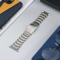 For Apple Watch SE 2022 44mm Five Beads Turtle Buckle Titanium Steel Watch Band(Silver)