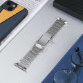 For Apple Watch SE 2022 44mm Five Beads Turtle Buckle Titanium Steel Watch Band(Silver)