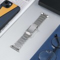 For Apple Watch SE 2023 44mm Five Beads Turtle Buckle Titanium Steel Watch Band(Silver)