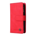 For Samsung Galaxy S24 Skin Feel Multi-Card Wallet Zipper Leather Phone Case(Red)