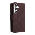 For Samsung Galaxy S24+ Skin Feel Multi-Card Wallet Zipper Leather Phone Case(Brown)