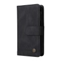 For Samsung Galaxy S24 Ultra Skin Feel Multi-Card Wallet Zipper Leather Phone Case(Black)