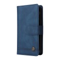 For Samsung Galaxy S24 Ultra Skin Feel Multi-Card Wallet Zipper Leather Phone Case(Blue)