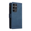 For Samsung Galaxy S24 Ultra Skin Feel Multi-Card Wallet Zipper Leather Phone Case(Blue)