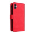 For Samsung Galaxy A05 Skin Feel Multi-Card Wallet Zipper Leather Phone Case(Red)