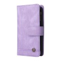 For Samsung Galaxy A05 Skin Feel Multi-Card Wallet Zipper Leather Phone Case(Purple)