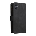 For Samsung Galaxy A05 Skin Feel Multi-Card Wallet Zipper Leather Phone Case(Black)