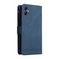 For Samsung Galaxy A05 Skin Feel Multi-Card Wallet Zipper Leather Phone Case(Blue)