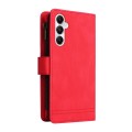For Samsung Galaxy A05s Skin Feel Multi-Card Wallet Zipper Leather Phone Case(Red)