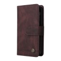 For Samsung Galaxy A05s Skin Feel Multi-Card Wallet Zipper Leather Phone Case(Brown)