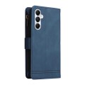 For Samsung Galaxy A05s Skin Feel Multi-Card Wallet Zipper Leather Phone Case(Blue)