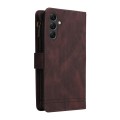 For Samsung Galaxy A15 Skin Feel Multi-Card Wallet Zipper Leather Phone Case(Brown)