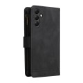 For Samsung Galaxy A15 Skin Feel Multi-Card Wallet Zipper Leather Phone Case(Black)