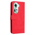For  OPPO Reno11 5G Global Skin Feel Life Tree Metal Button Leather Phone Case(Red)