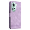 For  OPPO Reno11 5G Global Skin Feel Life Tree Metal Button Leather Phone Case(Purple)