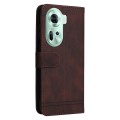 For  OPPO Reno11 5G Global Skin Feel Life Tree Metal Button Leather Phone Case(Brown)