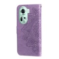 For OPPO Reno11 5G Global 7-petal Flowers Embossing Leather Phone Case(Light Purple)