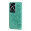 For OPPO A59 5G / A2m 7-petal Flowers Embossing Leather Phone Case(Green)