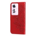For OPPO Reno11 F Global / F25 Pro Global 7-petal Flowers Embossing Leather Phone Case(Red)