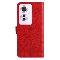 For OPPO Reno11 F Global / F25 Pro Global Embossed Sunflower Leather Phone Case(Red)