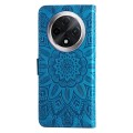 For OPPO A3 Pro 5G Embossed Sunflower Leather Phone Case(Blue)
