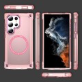 For Samsung Galaxy S24 Ultra 5G Skin Feel TPU + PC MagSafe Magnetic Phone Case(Transparent Pink)