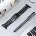 For Apple Watch Series 3 42mm Five Beads Titanium Steel Watch Band(Black)