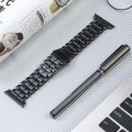 For Apple Watch Series 9 41mm Five Beads Titanium Steel Watch Band(Black)
