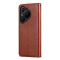 For Huawei Pura 70 AZNS Sheepskin Texture Flip Leather Phone Case(Brown)
