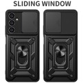 For Samsung Galaxy S23 FE 5G Sliding Camera Cover Design TPU+PC Phone Case(Black)