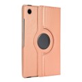 For Samsung Galaxy Tab A9 360 Degrees Rotation Holder Litchi Texture Leather Tablet Case(Rose Gold)