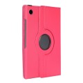 For Samsung Galaxy Tab A9 360 Degrees Rotation Holder Litchi Texture Leather Tablet Case(Rose Red)