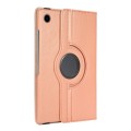 For Samsung Galaxy Tab A9+ 360 Degrees Rotation Holder Litchi Texture Leather Tablet Case(Rose Gold)