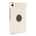 For Samsung Galaxy Tab A9+ 360 Degrees Rotation Holder Litchi Texture Leather Tablet Case(White)