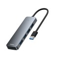 Baseus Ultra Joy Series 4 in 1 USB to USB3.0x4 HUB Adapter, Cable Length: 15cm(Space Grey)