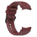 For Samsung Galaxy Watch 6 / 6 Classic Leather Black Buckle Silicone Watch Band, Size:L Size(Wine Re